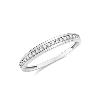 9ct White Gold Half CZ Eternity Ring