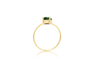 9ct Yellow Gold Green CZ Solitaire Ring