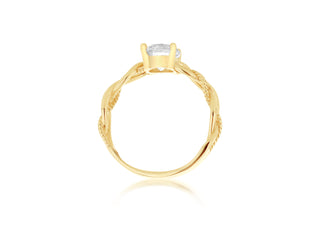 9ct Yellow Gold DC Plaited Band CZ Ring