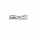 9ct White Gold 3 Row Diamond Ring
