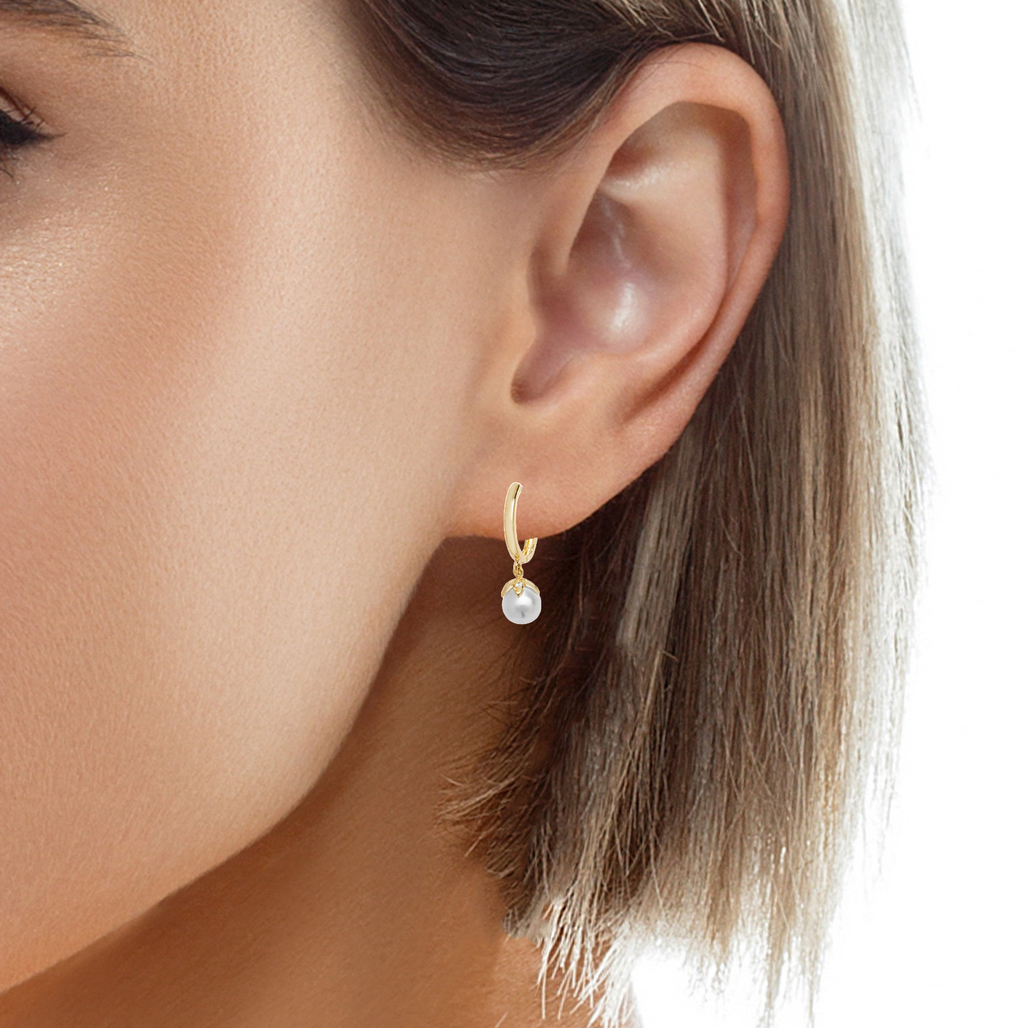 9ct Yellow Gold Pearl Drop Earrings