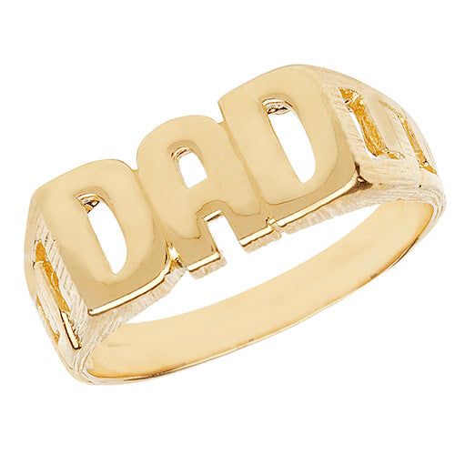 9ct Yellow Gold Curb Side Dad Ring