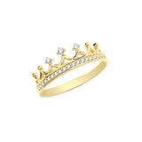 9ct Yellow Gold Crown CZ Ring