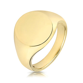 9K Yellow Gold Medium Oval Signet Ring