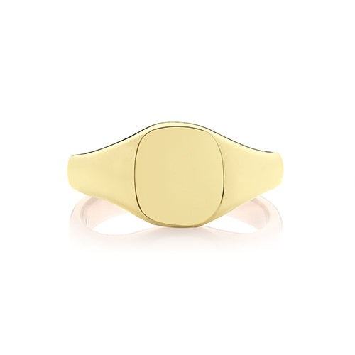 9ct Yellow Gold Heavy 9 x 8 Square Signet Ring