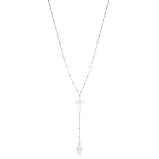 Sterling Silver Cross and Ball Necklace