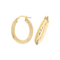 9ct Yellow Gold Oval Hooped Earrings