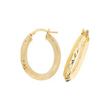 9ct Yellow Gold Oval Hooped Earrings