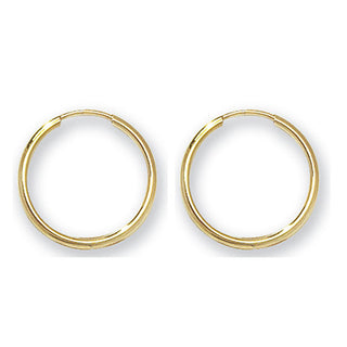 9ct Yellow Gold 14mm Sleepers
