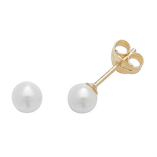9ct Yellow Gold Pearl Stud Earrings