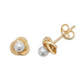 9ct Yellow Gold Pearl Orbital Stud Earrings
