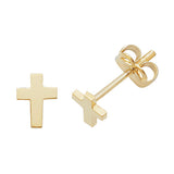 9ct Yellow Gold Cross Stud Earrings