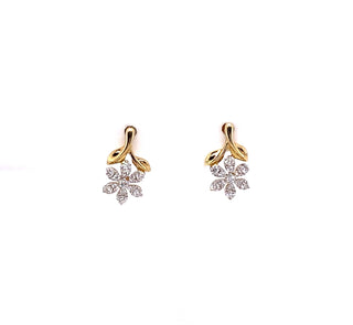 9ct Yellow Gold 0.27ct Diamond Flower Earrings