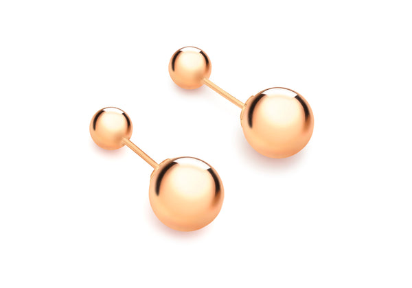 9K Rose Gold Reverable Ball Studs