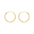 9K Yellow Gold 13mm Sleeper Hoop Earrings