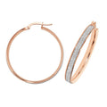 9K Rose Gold Stardust Hoop Earrings