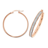 9K Rose Gold Stardust Hoop Earrings