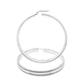 9K White Gold Shimmer Hoop Earrings