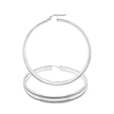 9K White Gold Shimmer Hoop Earrings
