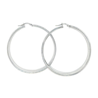 9K White Gold Shimmer Hoop Earrings