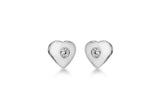 Sterling Silver Lily & Lotty Heart Diamond Earrings