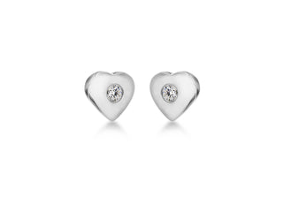 Sterling Silver Lily & Lotty Heart Diamond Earrings