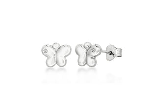 Sterling Silver Lily & Lotty Diamond Butterfly Earrings