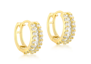 9K Yelllow Gold Cubic Zirconia Huggies