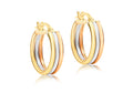 9ct Tri Colour Gold Hoop