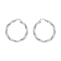 9K White Gold 25mm Flat Wrap Hoop Earrings
