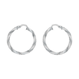 9K White Gold 25mm Flat Wrap Hoop Earrings