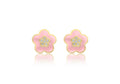 9K Yellow Gold Enamel Sakura Stud Earrings