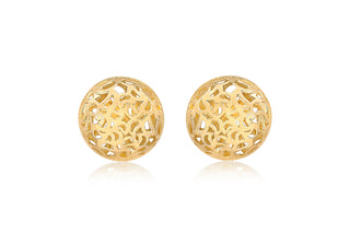 9ct Yellow Gold Dome Filigree Studs