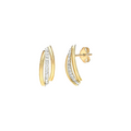 9ct Yellow Gold Triple Band Stud Earrings
