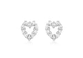 9K White Gold CZ Heart Stud Earrings