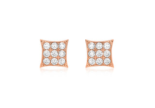 9ct Rose Gold  CZ Stud Earrings