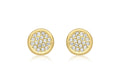 9K Yellow Gold Cubic Zirconia Disc Studs