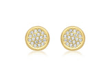9K Yellow Gold Cubic Zirconia Disc Studs