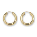 9K Yellow Gold 12mm Plain Sleeper Earrings