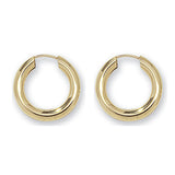 9K Yellow Gold 12mm Plain Sleeper Earrings