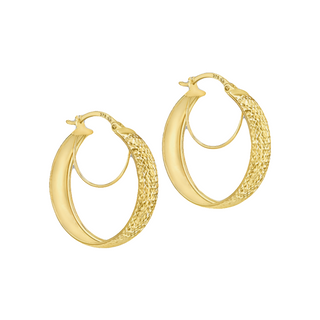 9K Yellow Gold Double-Hoop Creole Earrings