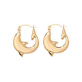 9ct Yellow Gold Dolphin Creole Earrings
