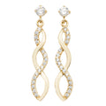 9ct Yellow gold Twist CZ Drop Earrings