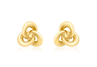 9K Yellow Gold Knot Stud Earrings