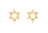 9ct Yellow Gold Star Of David Stud Earrings