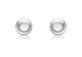 9ct White Gold Button Stud Earrings