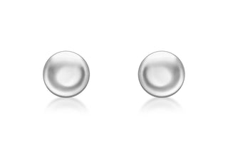 9ct White Gold Button Stud Earrings