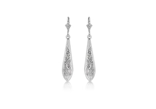 9ct White Gold Mesh Drop Earrings
