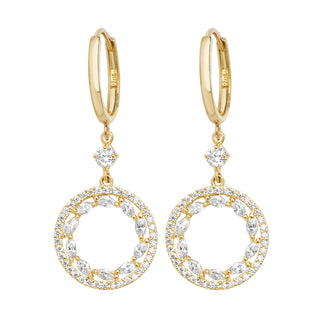 9ct Yellow Gold CZ Drop Earrings
