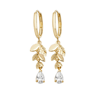 9ct Yellow Gold CZ Drop Earrings
